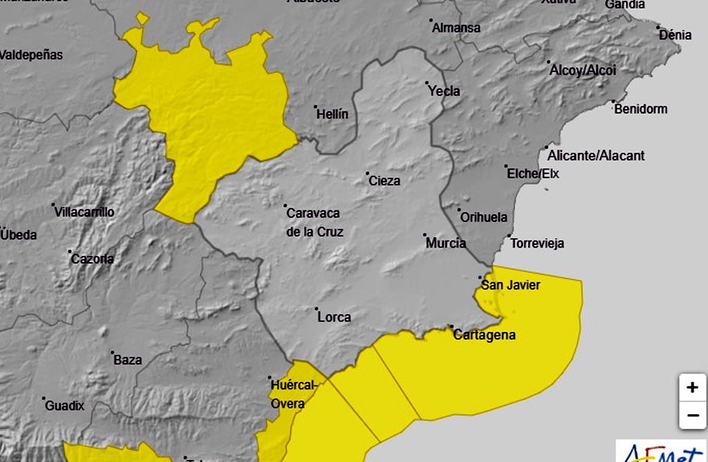 La costa de la Regin en alerta amarilla por fenmenos costeros